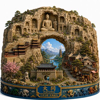山西大同金属立体浮雕冰箱贴