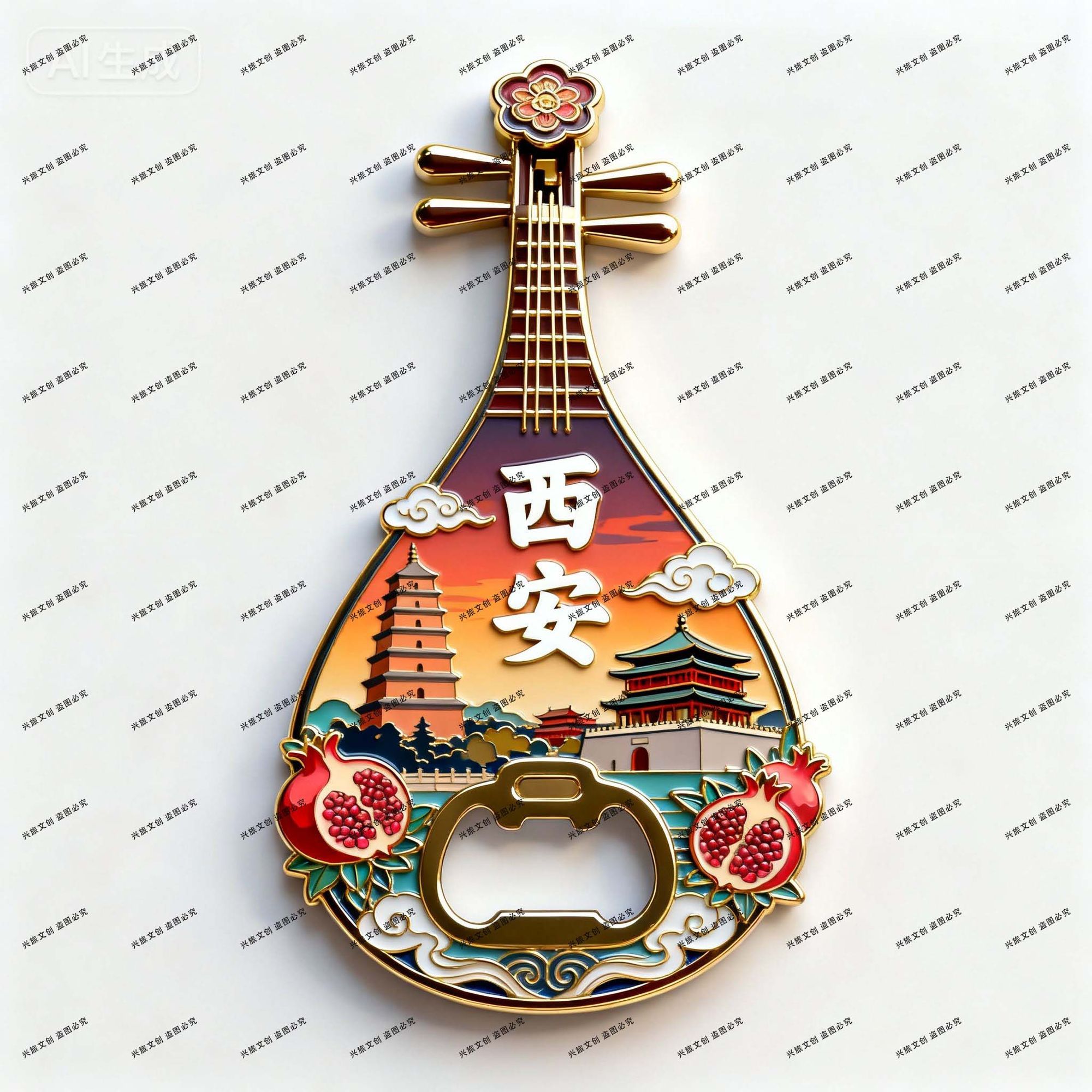 【西安开瓶器】景点金属立体浮雕冰箱贴旅游纪念品文创伴手礼国潮