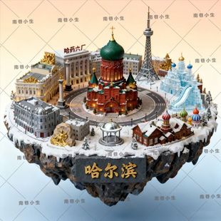 【哈尔滨】金属浮雕立体冰箱贴冰雪城市旅游景点景区文创意伴手礼