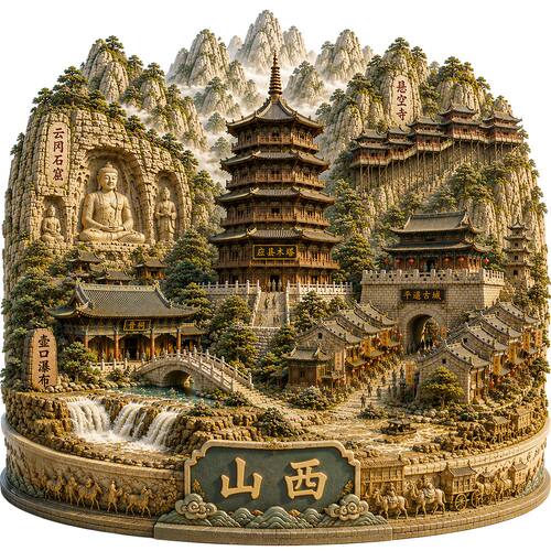 山西金属浮雕立体冰箱贴