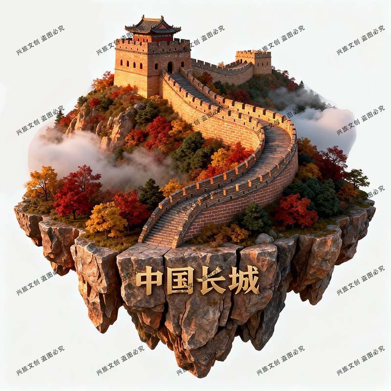 【长城】景点金属立体浮雕冰箱贴旅游纪念品文创伴手礼国潮礼物