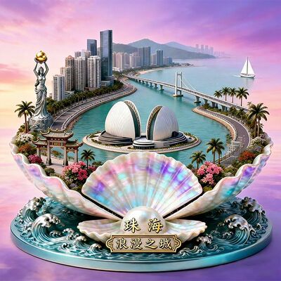 珠海金属浮雕立体冰箱贴广东文旅文创伴手礼物旅游景点景区装饰品