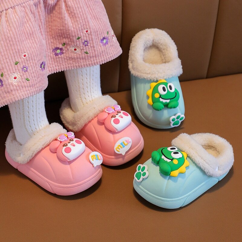 儿童棉拖鞋可拆卸男女童2026新款冬季室内居家防水亲子防滑棉拖鞋