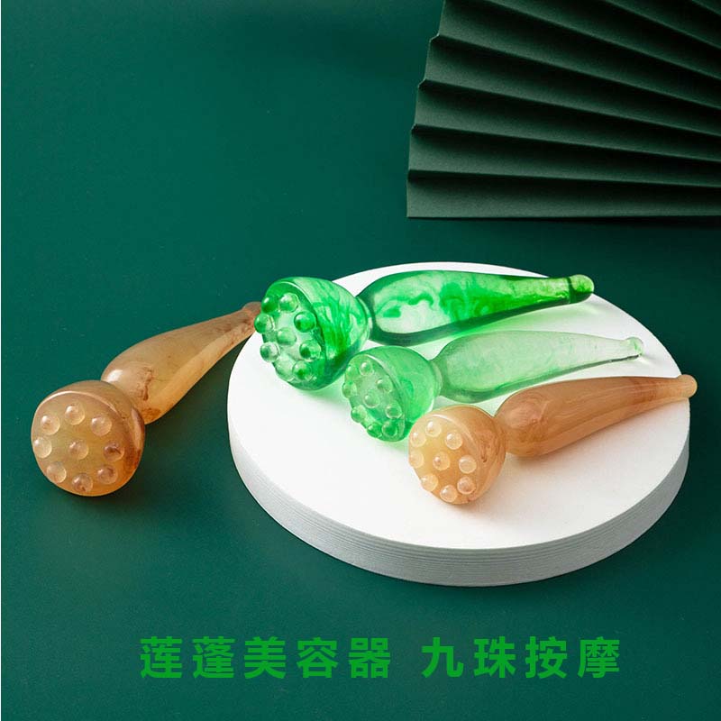 头部蜜蜡莲蓬按摩刮痧点穴