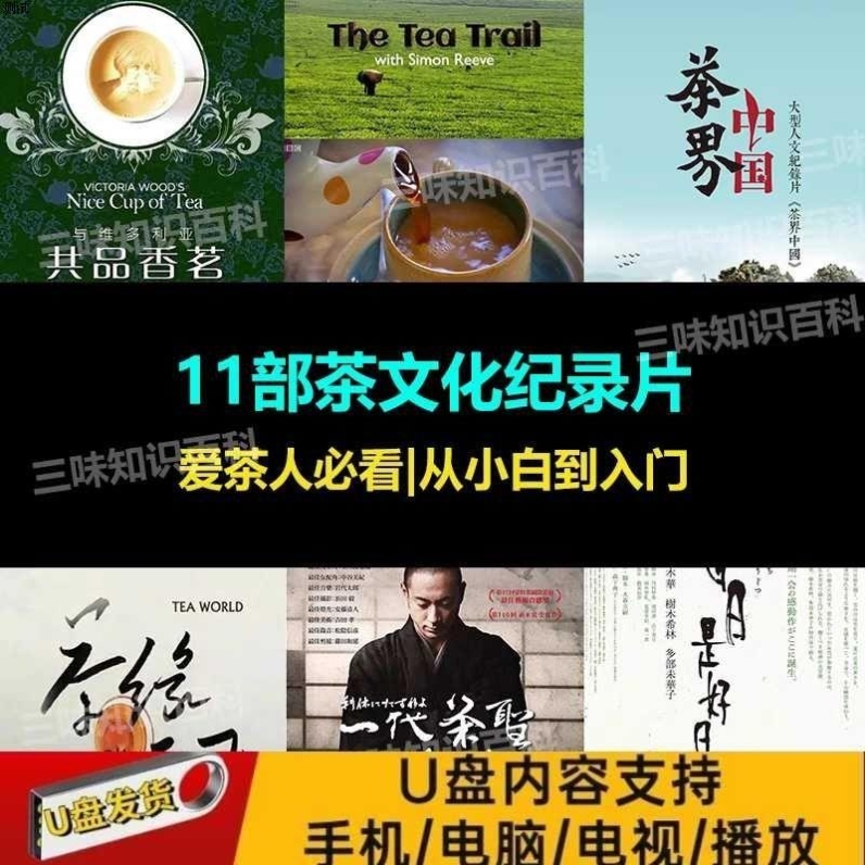 11部茶文化爱好者纪录片U盘茶人茶事人生百态 茶知识工艺品质科普