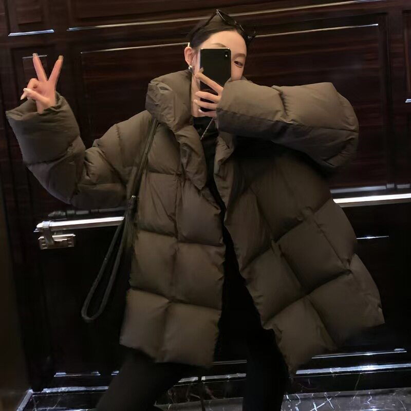 2025年新款冬季立领棉服女时尚宽松小个子短款设计感加厚保暖外套