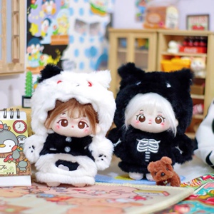 原创10cm娃衣毛绒绒可爱怪兽娃衣冬装绒绒卫衣万圣节娃衣包邮