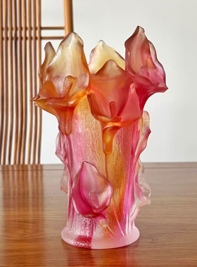 琉璃花瓶摆件现代客厅玄关插花