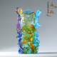 琉璃花瓶年年有鱼荷花莲花客厅书房摆件插花乔迁新居礼品搬家礼物