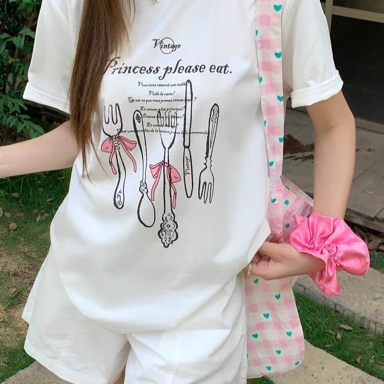 女童夏套装女短裤2026短裤两件套上学生短袖休闲运动服套装女学生