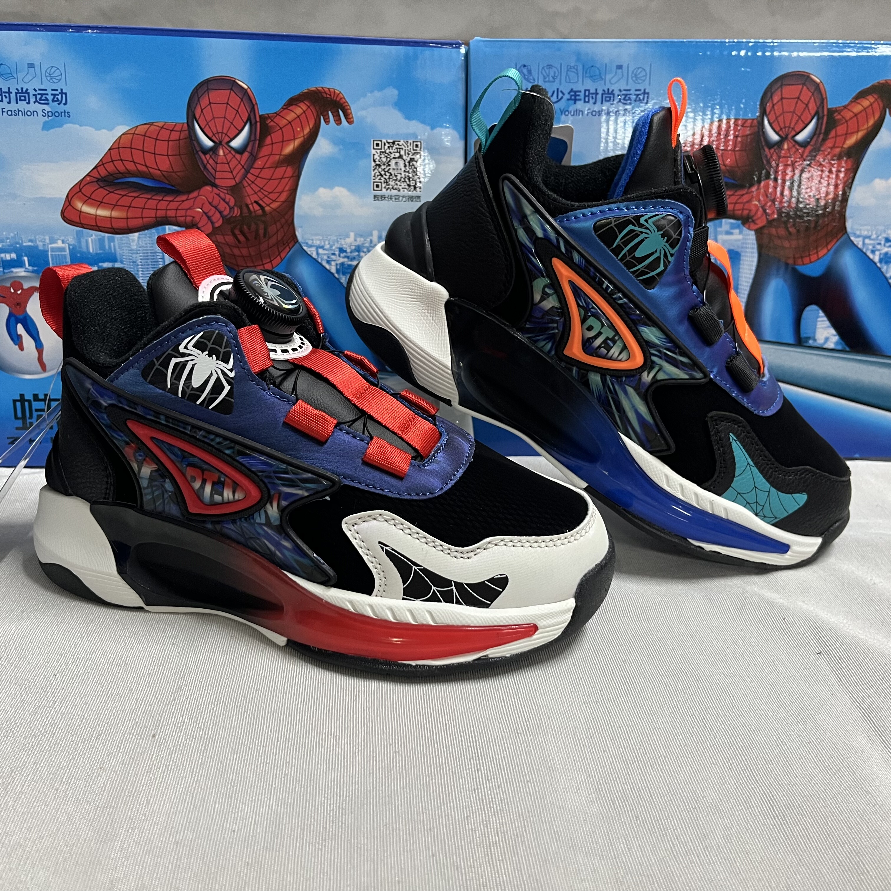 实体款秋冬新款蜘蛛侠童鞋男童防水皮面纽扣二棉鞋磨毛运动防滑底