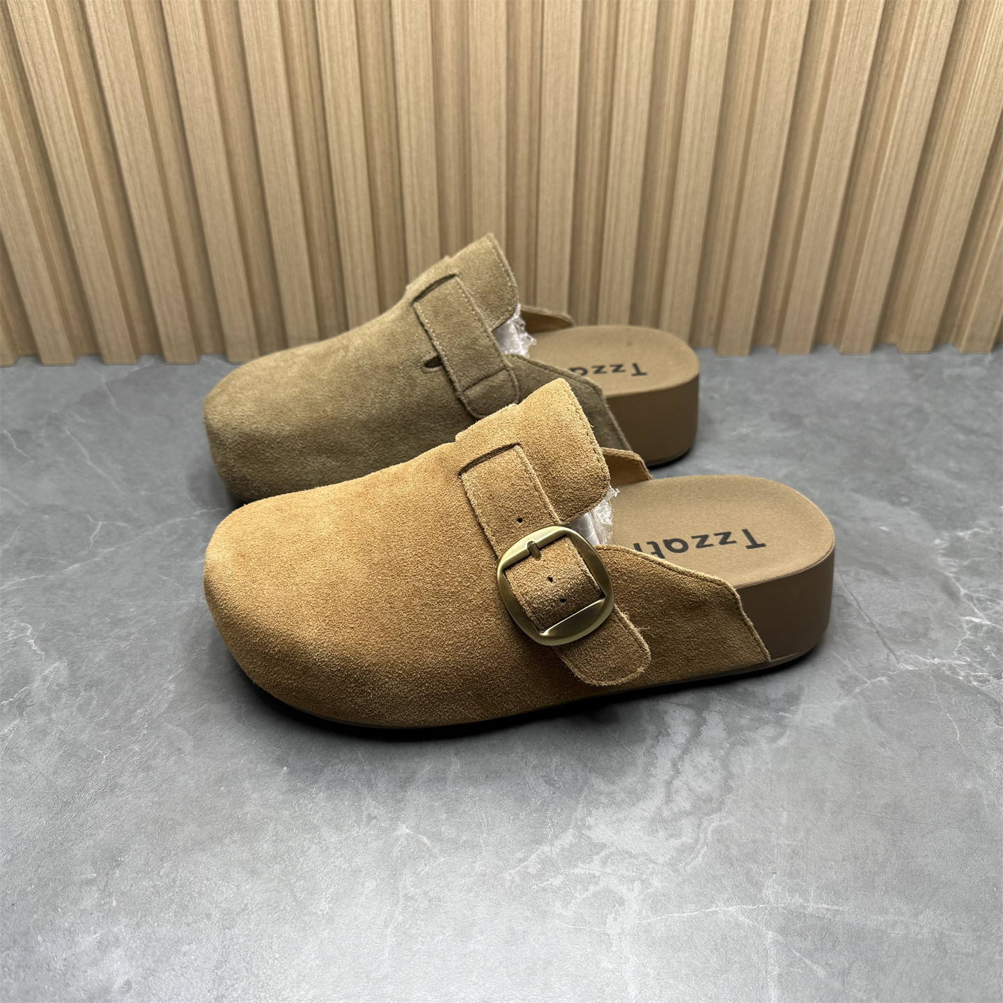 撤柜断码2026春季新款真皮勃肯鞋女包头拖鞋一脚蹬搭扣外穿半拖鞋,女鞋,包头拖,淘宝优惠券,粉丝福利购,淘宝优惠卷