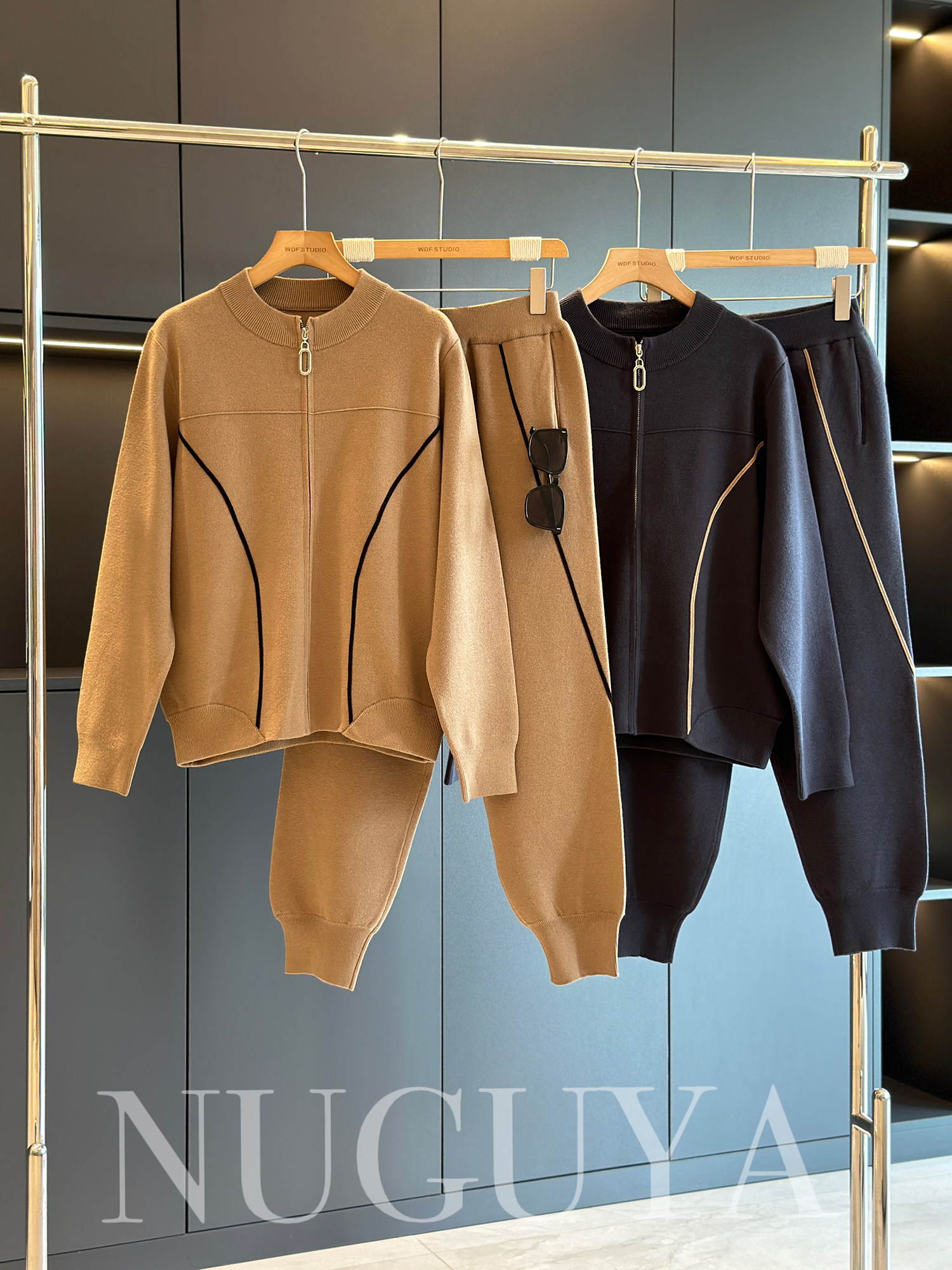 时尚运动休闲套装女中年春秋新款卫衣显瘦减龄妈妈装针织两件套