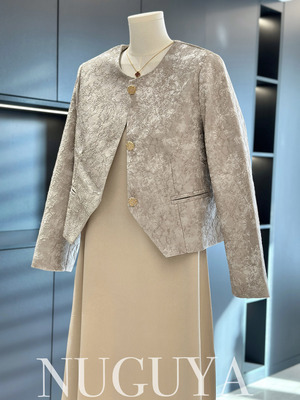 新中式妈妈装中长款连衣裙套装女秋装新款洋气中老年人裙子两件套