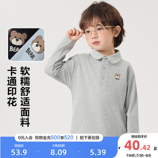 女童长袖 新款 右欧童装 T恤秋季 白色内搭 男童POLO衫 儿童宝宝打底衫