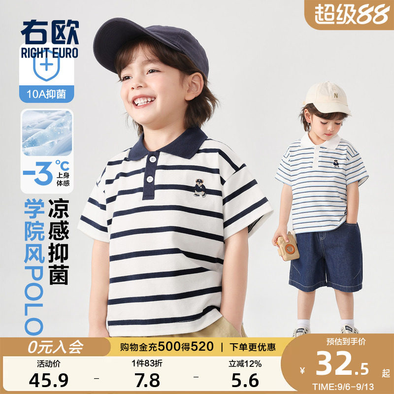 右欧男童女童短袖POLO衫洋气图片