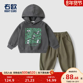 套装 新款 女童连帽卫衣裤 右欧男童春秋季 子两件套儿童秋装 衣服