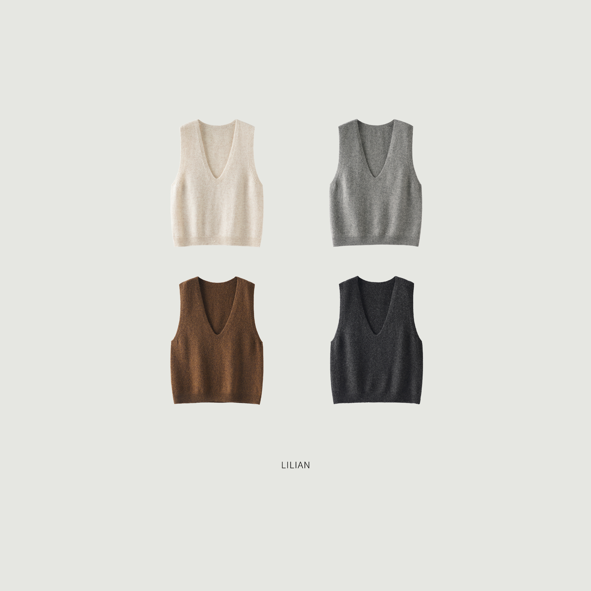 莉莉LIlian ·“叠穿利器”进口澳洲100绵羊毛 无缝深V领背心马甲