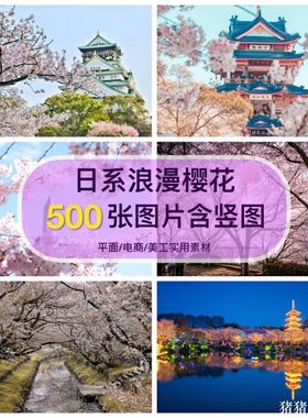 高清含竖图片日系浪漫樱花树花朵自媒体抖音装饰设计手机壁纸素材