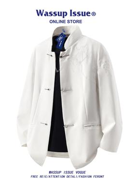 西装唐装新高级ISSUE国风中式休闲男春秋WASSUP男刺绣西服外套感