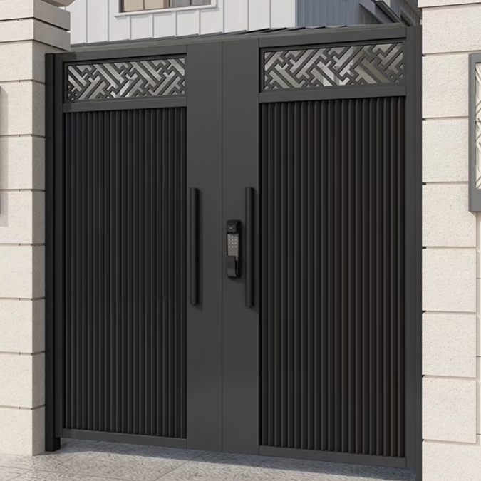 工厂铝合金庭院门定制自建房别墅大门双开院子门花园门铝艺栅栏门