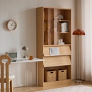 三又木实木单个书柜原木组合柜落地储物柜中古格子柜展示柜手办柜