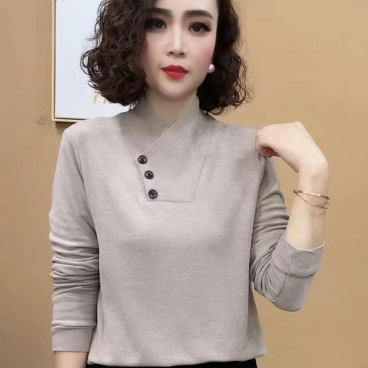 2025冬季新款时尚洋气设计感双面绒上衣妈妈减龄长袖保暖打底小衫