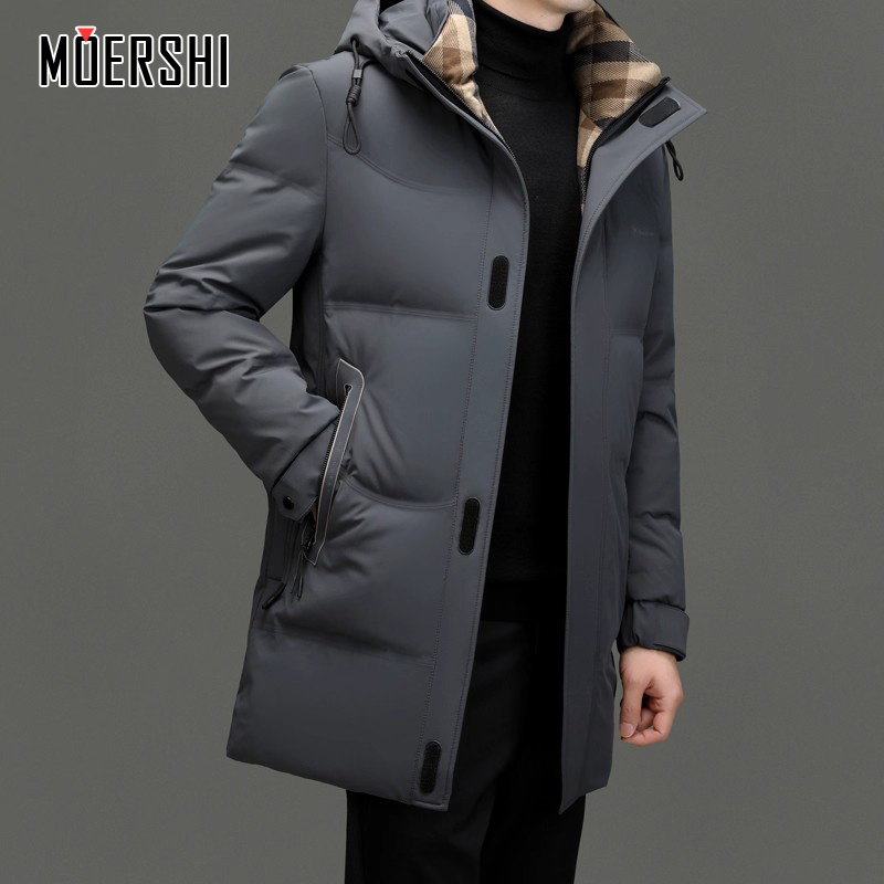 加厚保暖羽绒服中长款男防寒外套