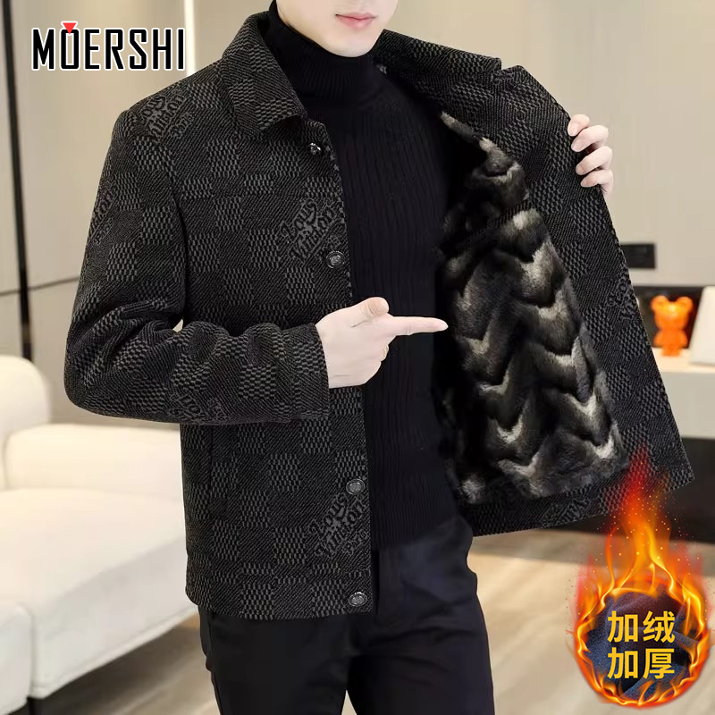 金貂绒大衣男秋冬短款加厚夹克