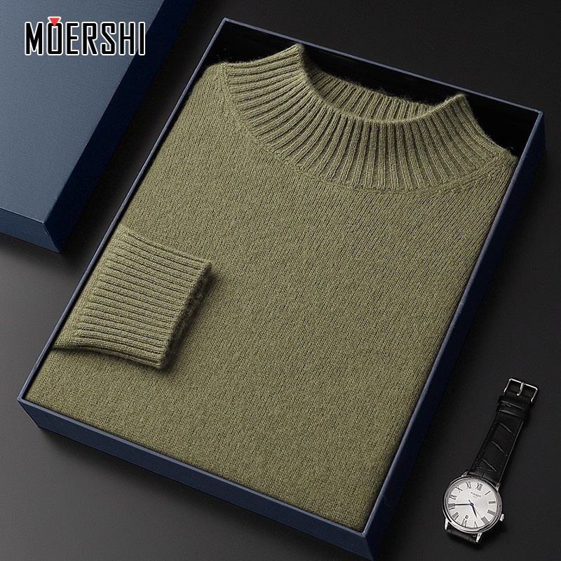 加厚半高领羊毛衫秋冬男士毛衣