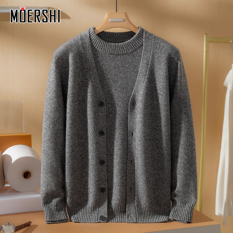 山羊绒衫男两件套休闲保暖针织衫