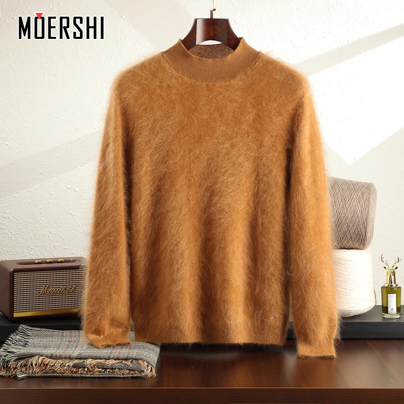 山羊绒衫男半高领宽松加厚毛衣