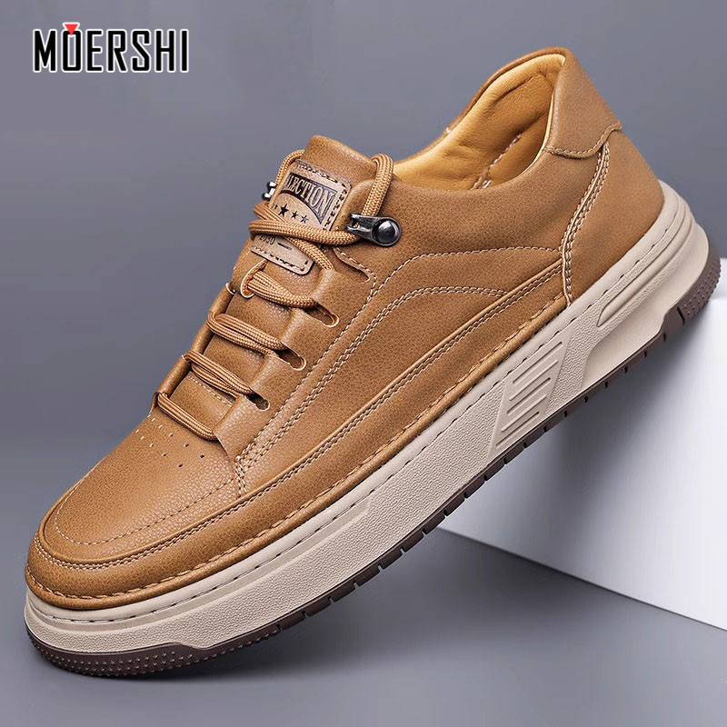 软底软面板鞋男四季新款潮流厚底