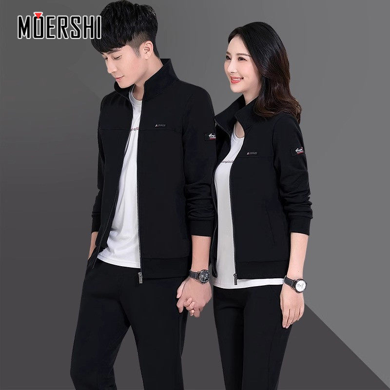 韩版立领休闲运动套装男2025春秋季新款情侣运动服长袖百搭女卫衣