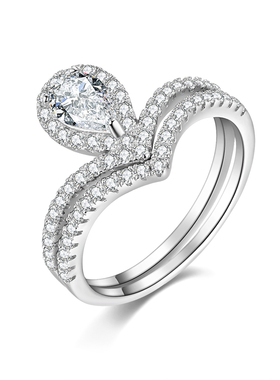 双层纯银小众设计风皇冠新款婚戒