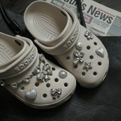 花卡洛驰装 高级感洞洞鞋 配饰金属钻石蝴蝶适配Crocs鞋 饰扣diy卡扣