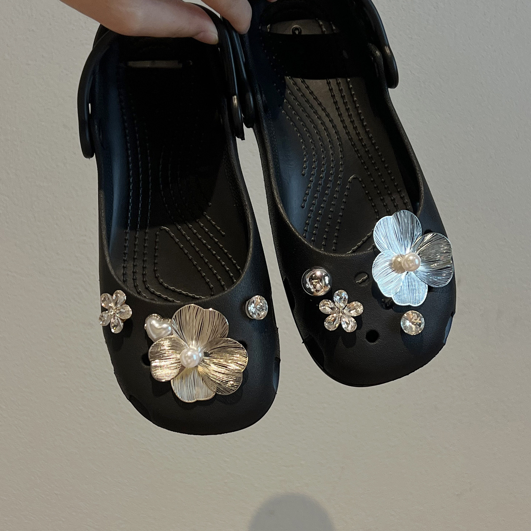 适配crocs芭蕾鞋洞洞鞋配饰鞋花 流光花朵水钻洞洞鞋扣卡洛驰装饰