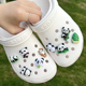 饰儿童凉鞋 原创熊猫洞洞鞋 花学生crocs卡骆驰装 扣鞋 卡扣 配饰diy鞋