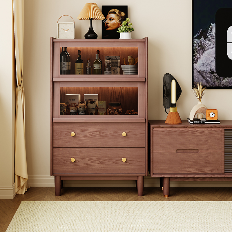 实木斗柜翻门电视柜边柜客厅储物柜餐边柜现代简约卧室收纳柜书柜