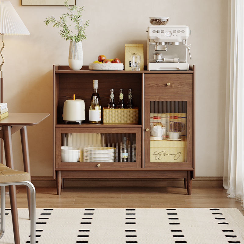 红林日记实木餐边柜可放微波炉