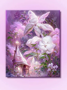 Cool7紫茉花DIY数字油画丙烯画填色手绘深圳