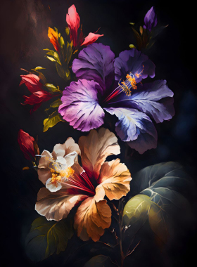 朱槿花数字油画深圳发货