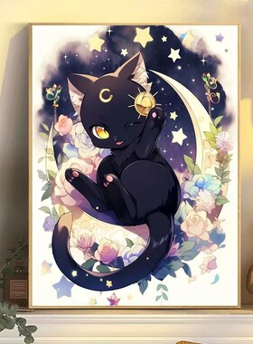 Cool12小猫咪DIY数字油画丙烯画填色手绘深圳