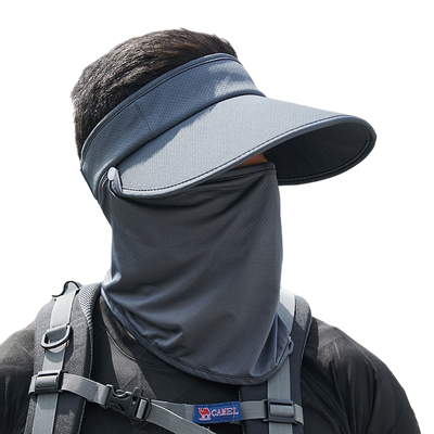 户外男士遮阳帽骑车脸空顶钓鱼