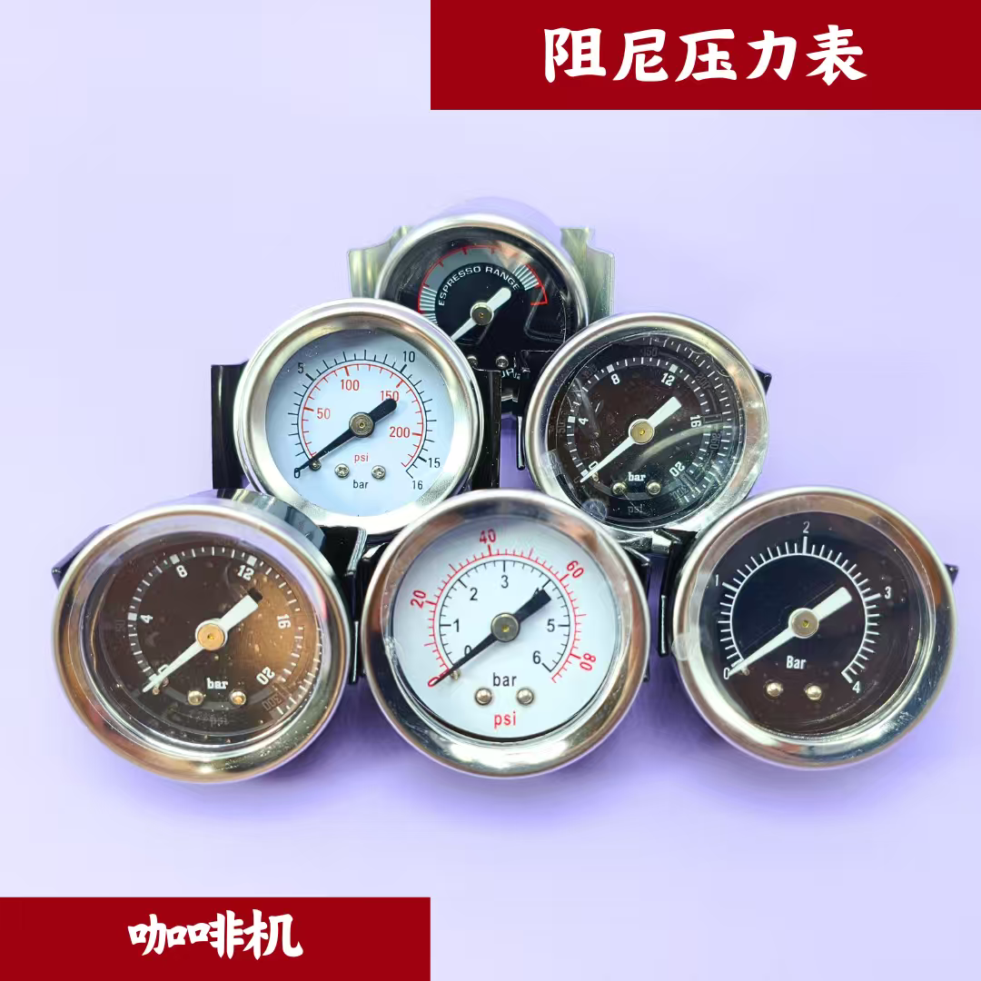 适用咖啡机奶泡机压力表阻尼防抖压力表20bar水压气压支架表,五金/工具,压力表,淘宝优惠券,粉丝福利购,淘宝优惠卷