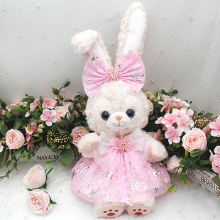 新款白色星黛露冰雪奇缘系列毛绒玩具公仔骨架款公主裙史黛拉兔