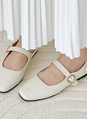 会员福利 | 文艺复古 柔和治愈蝴蝶法式方头一字带玛丽珍鞋女