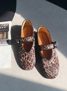 LuxSeven历奇  豹纹狂想 知识分子豹纹女士芭蕾鞋玛丽珍鞋