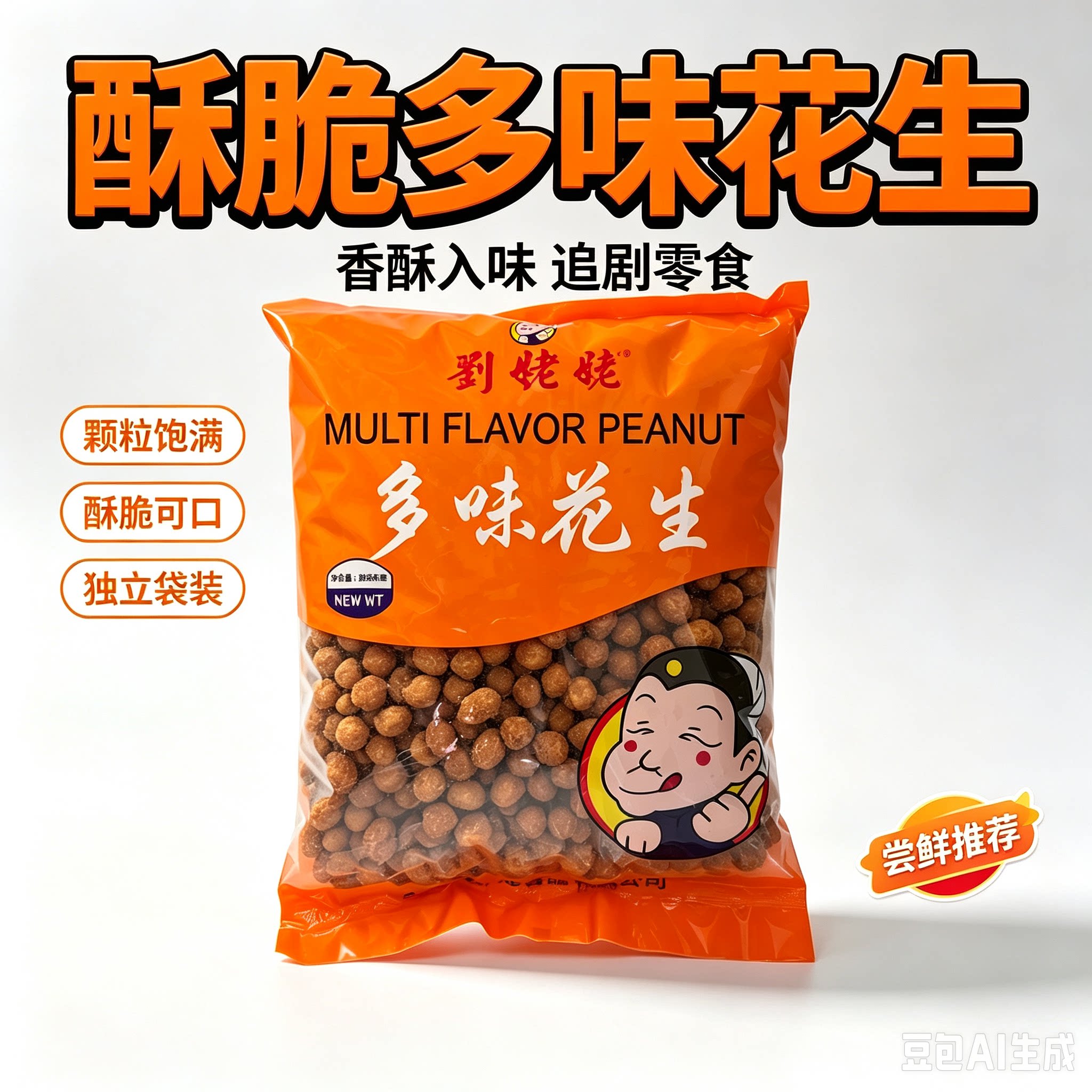 刘姥姥多味花生五香怪味坚果炒货休闲零食油炸下酒菜大包分享包邮