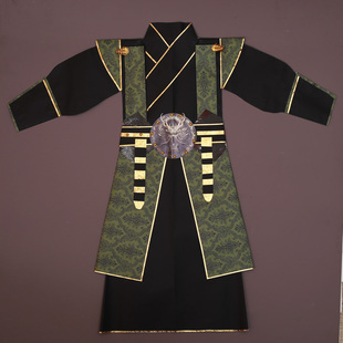 纸袍男款纸仙衣武将常服小袖战袍纸衣服仙家长袍神仙服饰便服纯色